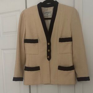 Chanel Beige and Black Blazer